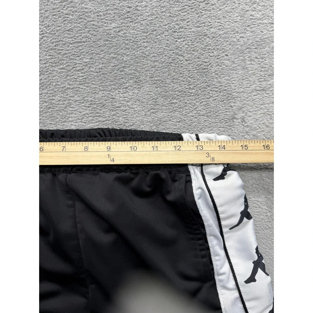 Kappa‎ Pants Mens S Black Track Pants Slim Tapered Side Stripe Tear Away